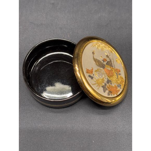 Japanese Art of Chokin Trinket Box, 24K Gold Embellished, 3 1/4" W x 2 1/4" H - Picture 5 of 11